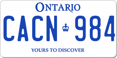 ON license plate CACN984