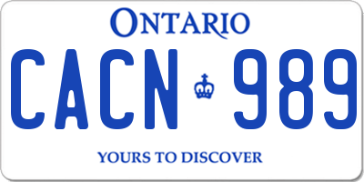 ON license plate CACN989