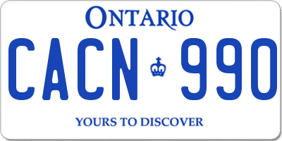 ON license plate CACN990