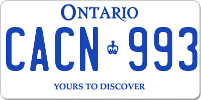 ON license plate CACN993