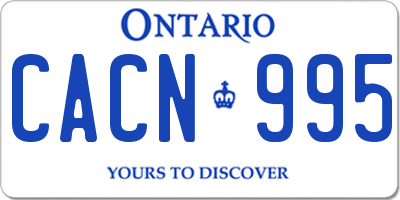 ON license plate CACN995