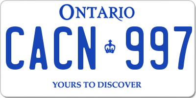 ON license plate CACN997