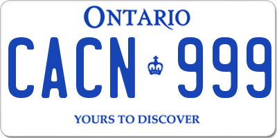 ON license plate CACN999