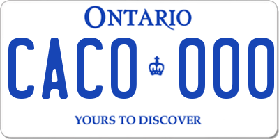 ON license plate CACO000