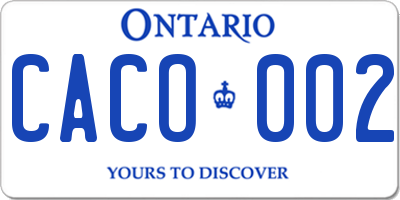 ON license plate CACO002