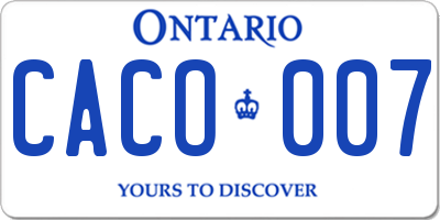 ON license plate CACO007