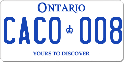 ON license plate CACO008