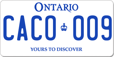 ON license plate CACO009