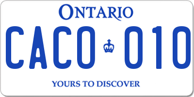 ON license plate CACO010