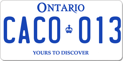 ON license plate CACO013