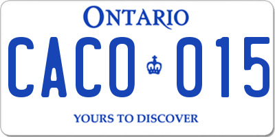 ON license plate CACO015