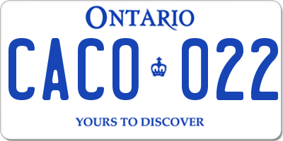 ON license plate CACO022