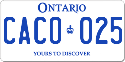 ON license plate CACO025