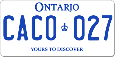 ON license plate CACO027