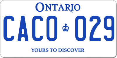 ON license plate CACO029