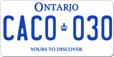 ON license plate CACO030