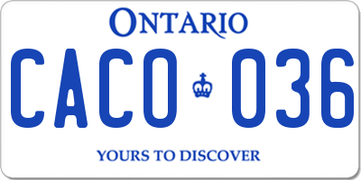 ON license plate CACO036