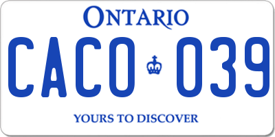 ON license plate CACO039