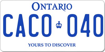 ON license plate CACO040