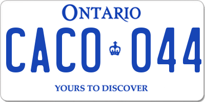 ON license plate CACO044