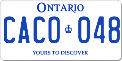 ON license plate CACO048