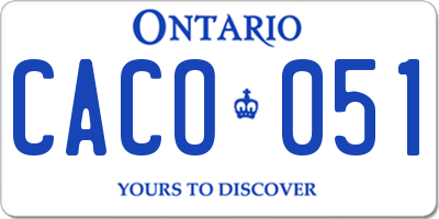 ON license plate CACO051