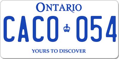 ON license plate CACO054