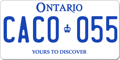 ON license plate CACO055