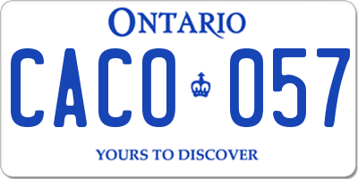 ON license plate CACO057