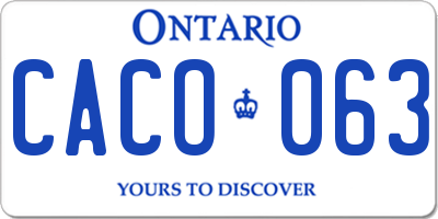 ON license plate CACO063