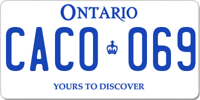 ON license plate CACO069