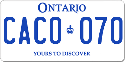 ON license plate CACO070