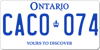 ON license plate CACO074