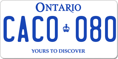 ON license plate CACO080