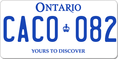 ON license plate CACO082