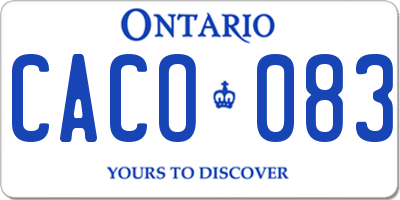 ON license plate CACO083