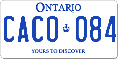 ON license plate CACO084