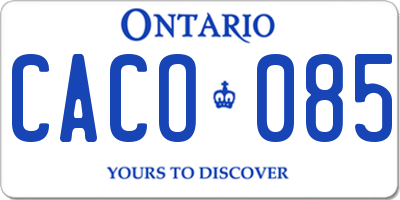 ON license plate CACO085