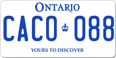 ON license plate CACO088