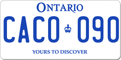 ON license plate CACO090