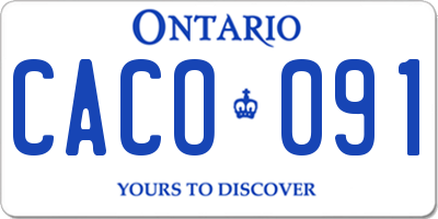 ON license plate CACO091