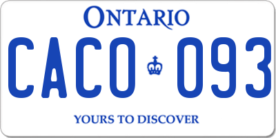 ON license plate CACO093