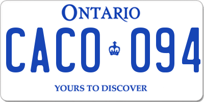 ON license plate CACO094