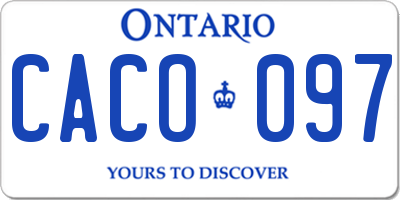 ON license plate CACO097