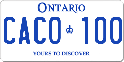 ON license plate CACO100