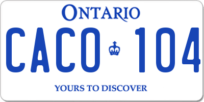 ON license plate CACO104