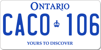 ON license plate CACO106