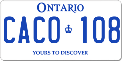 ON license plate CACO108