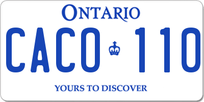 ON license plate CACO110