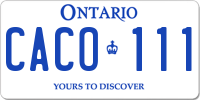 ON license plate CACO111